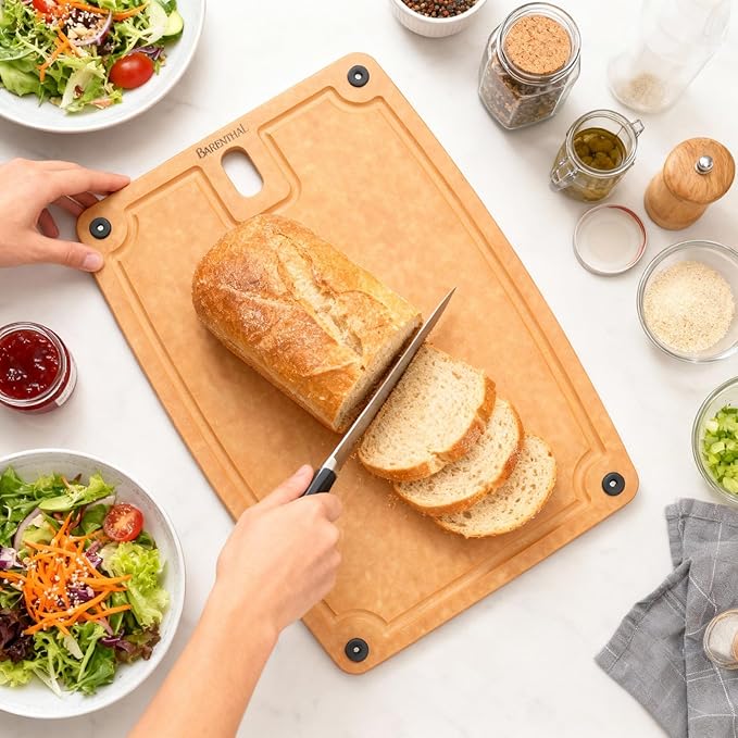 Barenthal Cutting Boards for Kitchen Dishwasher Safe Eco-Friendly Composite Cutting Board Set of 2, Reversible Chopping Board with Handles & Juice Grooves, Small & Large Cutting Board for Countertop