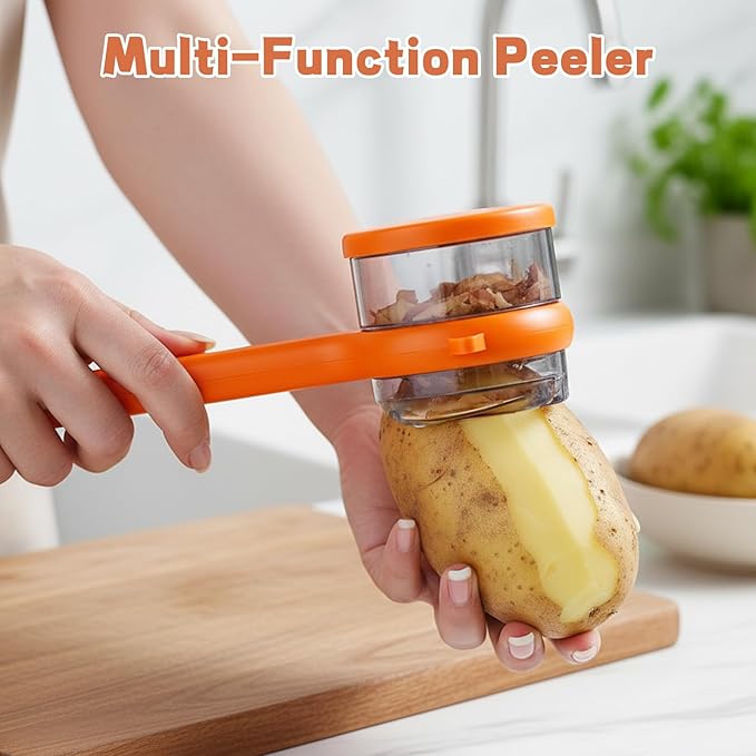 6-Piece Set Peeling Knife With Storage Box, Box Storage Peeler, Vegetable Peeler With Catcher, include 2 Peelers, 2 Sponges, 2 Hooks