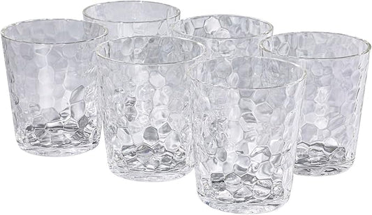 BPA-Free Plastic Tumblers 6 Pack (6x16oz) | Reusable Dishwasher Safe | Stackable Shatterproof Cups | Plastic Drinkware & Drinking Tumblers for Restaurant, Home, Party
