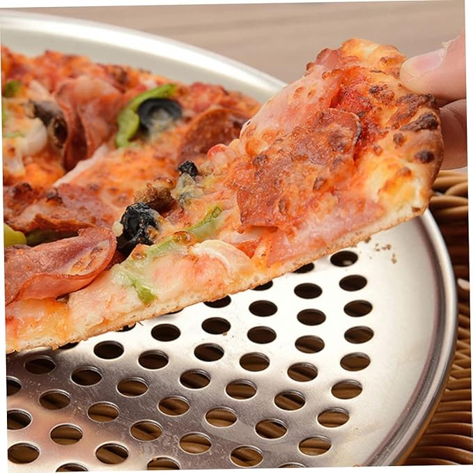 VINTORKY Perforated Round Pizza Pan Household Baking Tray for Efficient Baking Non-stick Pizza Plate Easy Cleaning