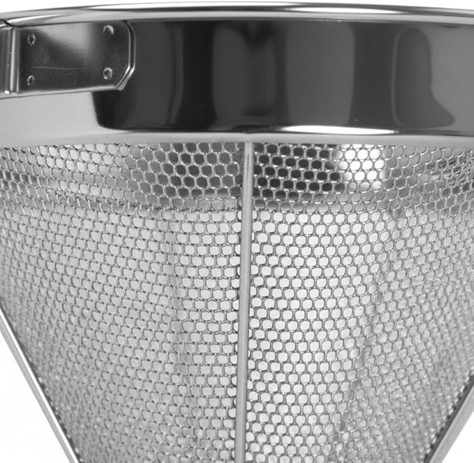 TrueCraftware- 4 qt. Stainless Steel 10" China Cap Strainer Fine Mesh- Cone Shaped Strainer Food Strainer Juice Strainer Kitchen Tools Food Colander For Straining Seeds Beans Sauces & More