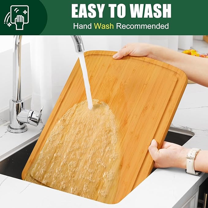DYTesa Cutting Board, 20inch Bamboo Cutting Board, Bamboo Wooden Cutting Boards for Kitchen, Ideal Charcuterie & Chopping for Meat, Vegetables and Fruits Ideal Kitchen Gifts