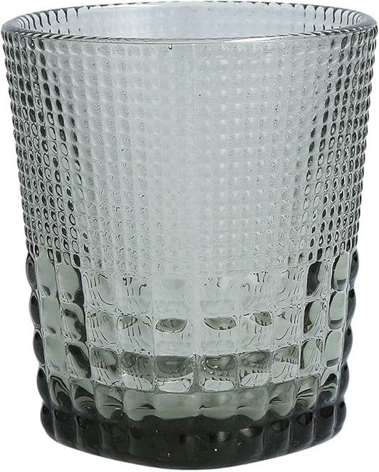 Fortessa Malcolm Double Old Fashioned Cocktail Glass 6 Pack, 11.5-Ounce, Smoke Gray