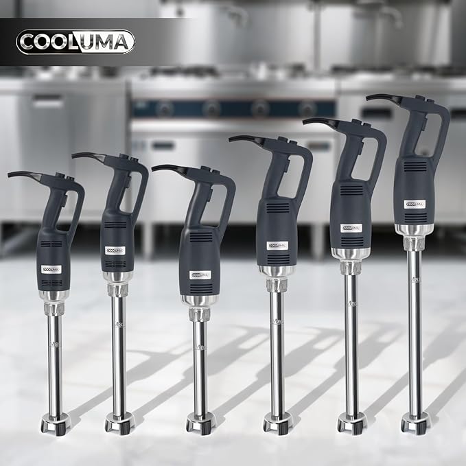 COOLUMA X-Heavy Huty 750W Commercial Immersion Blender, 22 Inch Removable Shaft, 8,000-19,000 RPM Variable Speed, 64 Gallons Hand Mixer, Secure Dual Button Start.