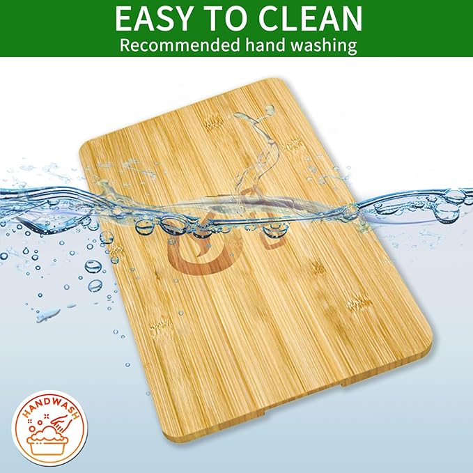 GCQ Bamboo Cutting Board designed for Panasonic NB-G110P FlashXpress Toaster Oven, With Heat Resistant Non-Skid Silicone Feet, Creates Extra Storage Space, Protects Cabinets& Countertop