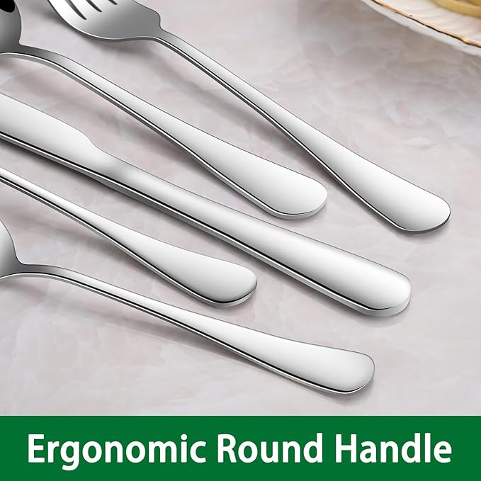 Dinner Spoon Set,8-Piece 7.3 Inch Soup Spoons,Premium Food Grade Stainless Steel Table Spoon,Durable Metal Tablespoon,Dishwasher Safe Silverware Spoons