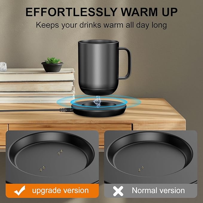 Charging Coaster 2 Compatible with Embo Temperature Control Smart Mug 2 and 1 - Mug Power Cord - Charger Dock Base for Wireless Warmer Cup Accessories (Black)