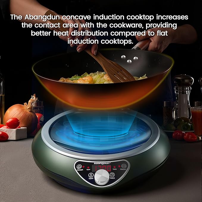Abangdun Induction Wok Cooktop，1700W Electric Wok Portable Induction Single Burner Used For Home And Commercial
