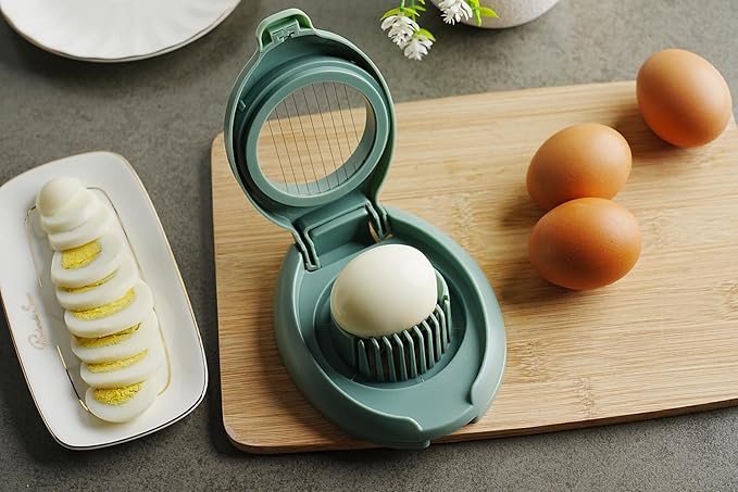 New Talent Slicing Styles Egg slicer Hard Boiled eggs Kitchen helper Dishwasher Safe (Grey)