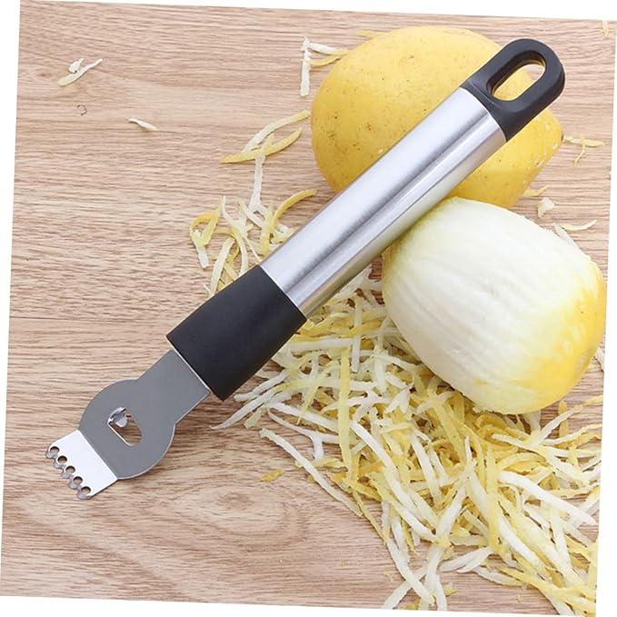 Stainless Steel Lemon Zester and Citrus Grater Hanging Versatile Peeler for Fruits Chocolate and Vegetables Random Easy to Clean and Design