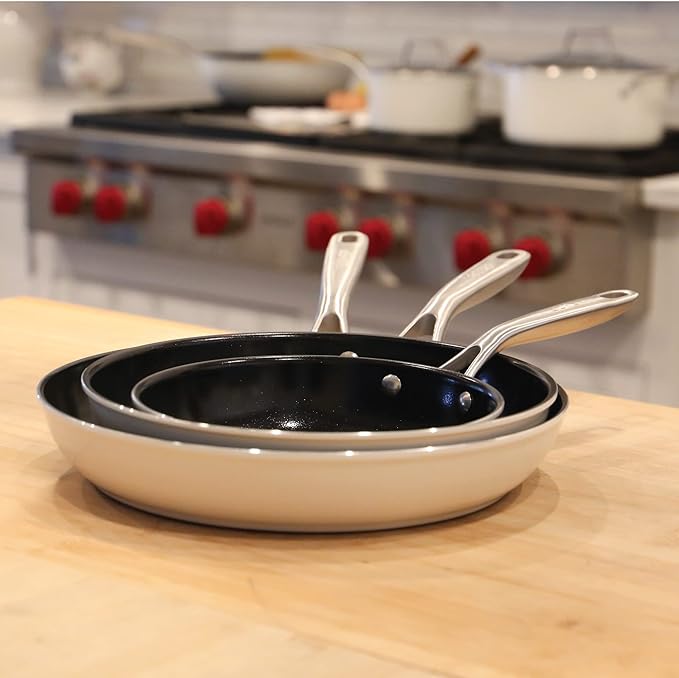 ValenCera TeChef Collection | 12" Ceramic Nonstick Frying Pan Skillet, Nontoxic - Free of PFAS, PFOA, PTFE, Made in Korea (12-in)