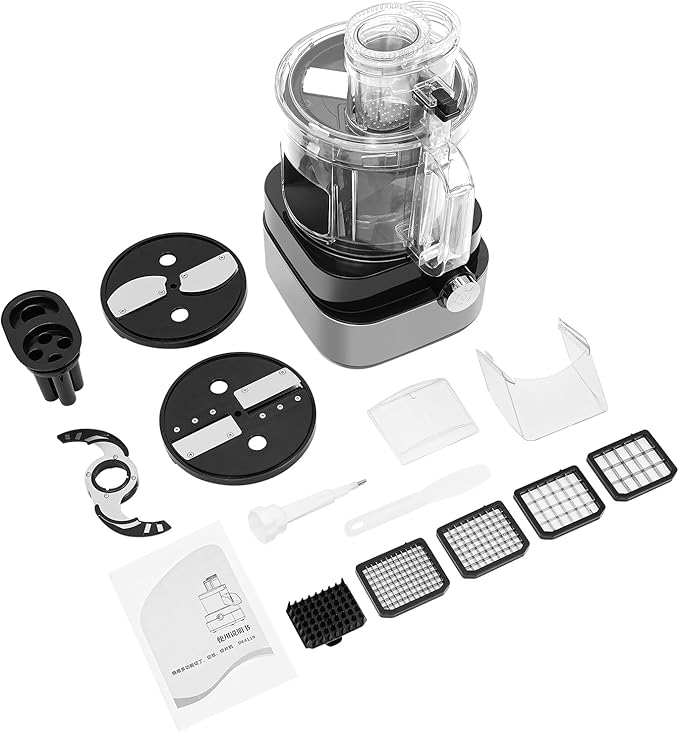 Goudergo 5L Stainless Steel Commercial Food Processor, 600W Electric Vegetable Dicer Chopper, 5 in 1 Professional Veggie Shredder Multifunctional Meat Grinder Blender for Homes and Restaurants
