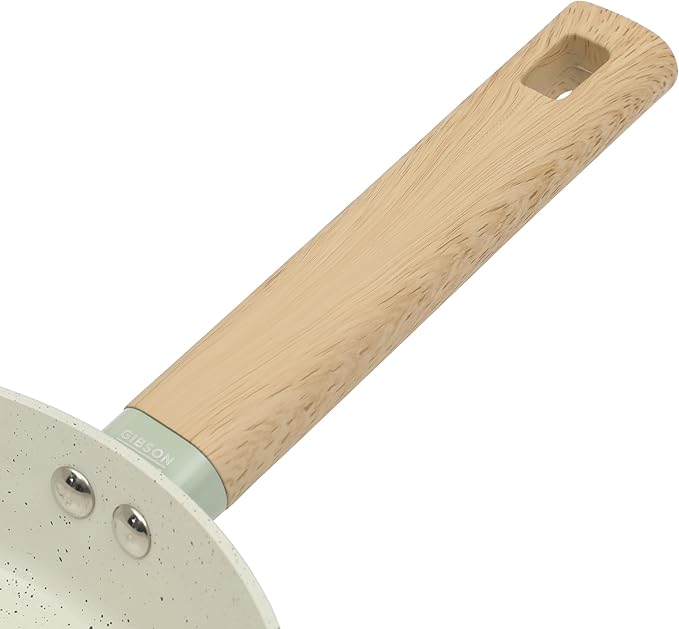 Gibson Home Marbleton 9.5 Inch Aluminum Cookware Non-Toxic Premium Ceramic Non Stick Frying Pan, Kitchen Egg, Omelet, Pots, Sage Green, Induction Safe