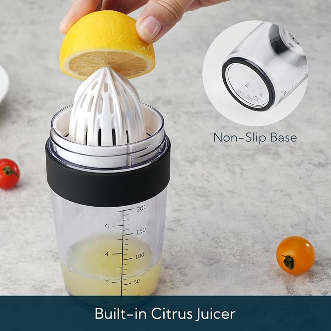 KITCHENDAO Citrus Lemon Peeler Zester Tool and 2 in 1 Salad Dressing Shaker Container with Juicer