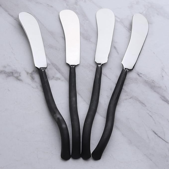 INOX artisans Twig Butter Knives/Cheese Spreader 4 Pc. Set
