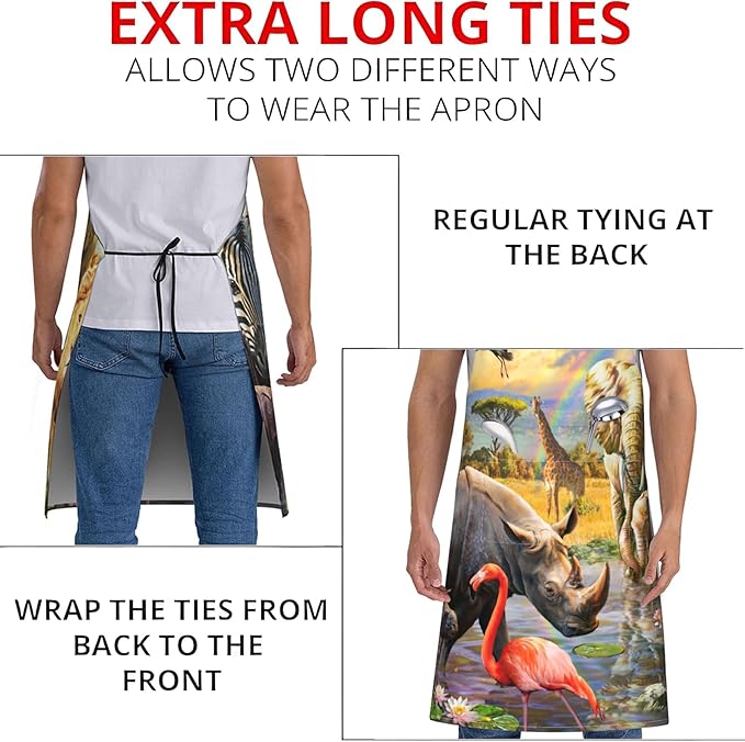 Ocean Turtle Apron for Women, 28x33in, Kitchen Chef Aprons with 2 Pockets, Polyester, Sea Turtle and Coral Reef Apron for Cooking BBQ Baking Gardening Chef, Gifts for Mom Wife Dad