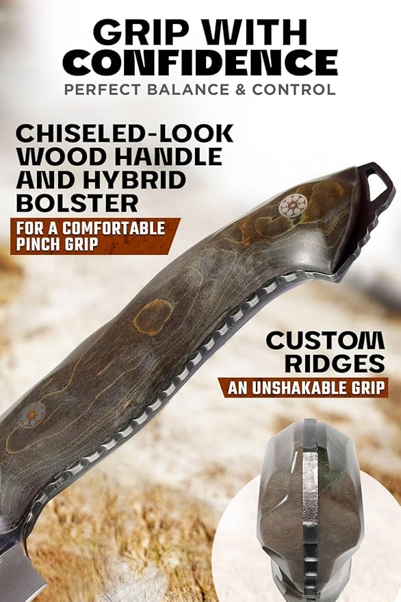 Dalstrong Chef Knife - 8 inch - Barbarian Series - Premium Swedish 14C28N High Carbon Stainless Steel - Black Brown Stabilized Wood Handle - Chef's Knife Kitchen - Sheath Included