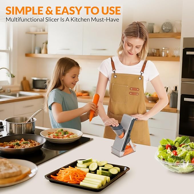 Upgrade safe mandoline slicer and chopper for kitchen,FEICO multifunctional vegetable cutter for vegetable veggie potato