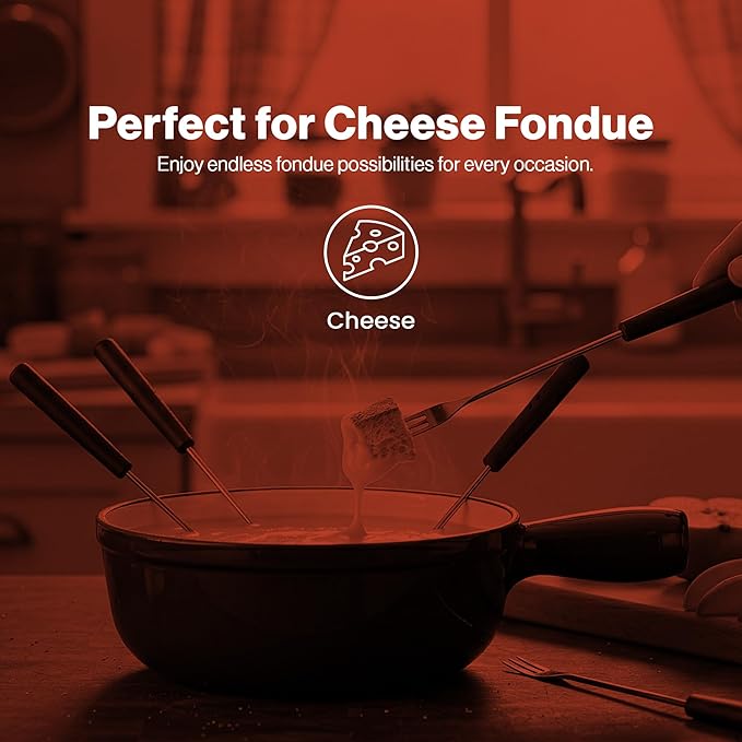 Swissmar Lugano Cast Iron Cheese Fondue Pot Replacement, 2 QT / 2 L – Compatible with Swissmar Lugano Fondue Sets – Ideal for Melting Cheese, Chocolate, & Caramel – Metallic Black