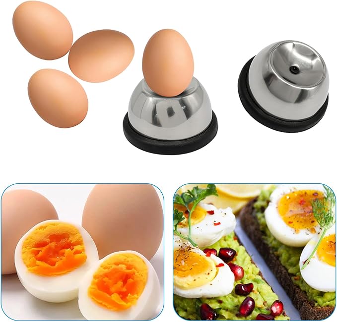 Hitefu Stainless Steel Egg Piercer with Retractable Pin Tool, Quick Peel & No Brust Egg Poker for Perfect Hard Boiled Eggs (Black)