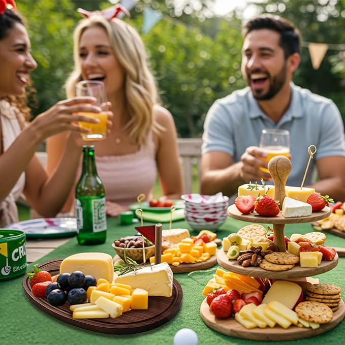 Ziliny Golf Cheese Board Gift Set Golf Party Favor Prizes Charcuterie Wood Board with Knives and Box Father Day Gift for Dad Grandpa Party Tournament Game(Walnut,15 x 8.3 x 0.47 ")