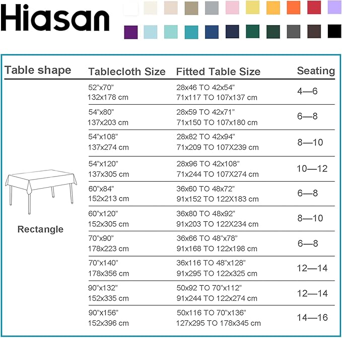 Hiasan Waterproof Tablecloth Rectangle - Washable Fabric Table Cloth for Dining Room Kitchen Birthday Party and Outdoor Use, Beige, 54 x 80 Inch