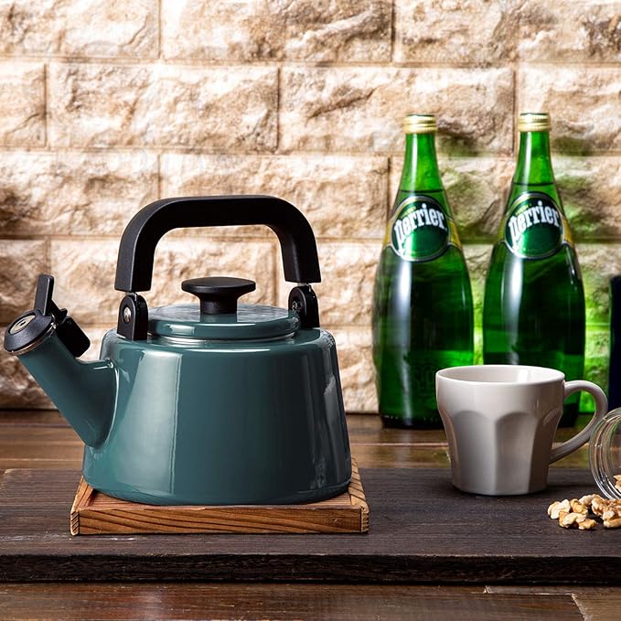 Fuji Horo CTN-2.1WK.SB Whistling Kettle, Induction Compatible, Cotton, 0.7 gal (2.1 L), Smoke Blue