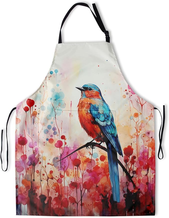Apron with Pockets Aprons for Women Men Kitchen Chef Apron for Cooking Gardening Server Waitress Painting