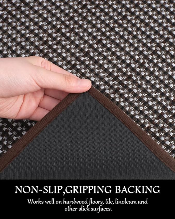 PADOOR Kitchen Rugs and Mats Non Skid Washable - Non Slip Absorbent Kitchen Runner Rugs for Floor, Machine Washable Standing Mats for in Front of Sink,Entryway,Entrance,Door(20"x32",Dark Brown)