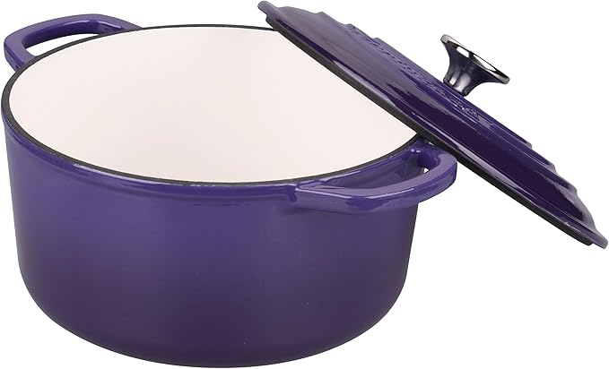 VORRINGARD Enameled Cast Iron Dutch Oven Pot with Lid, for Sourdough Bread Baking, Round Dutch Ovens, 4.5 Quart, Purple