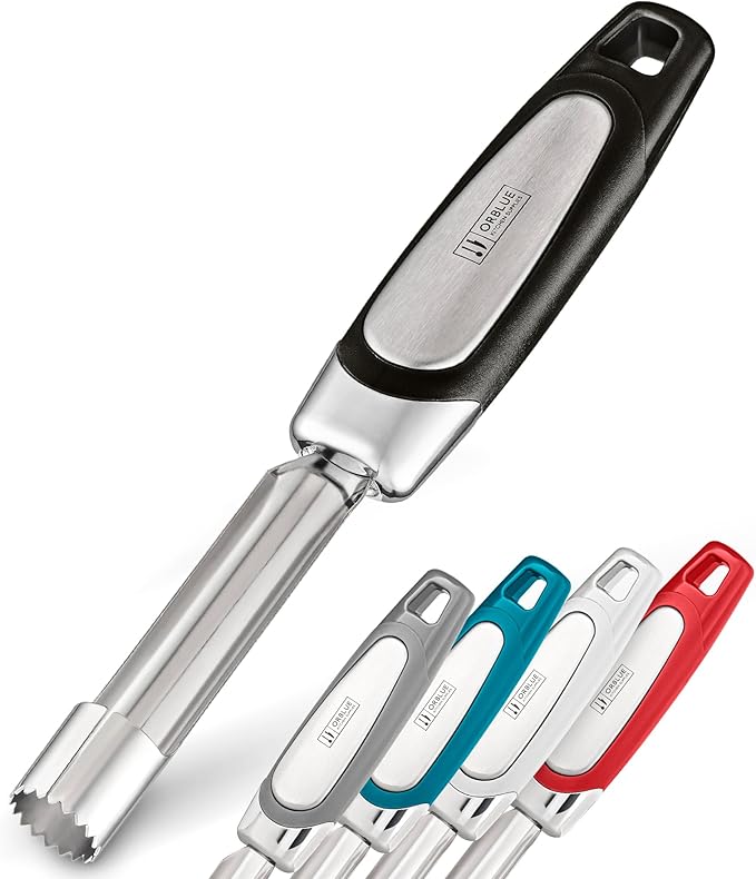Orblue Premium Apple Corer Tool - Durable Stainless Steel Fruit Core Extractor Tool - Apple Corer Remover, Black