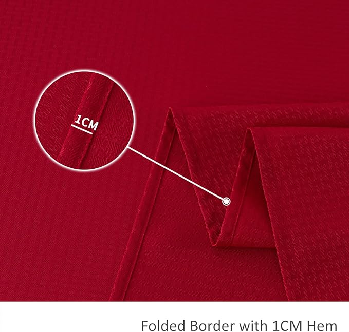 maxmill Christmas Tablecloth Weaved Texture Design Stain Resistant Waterproof Wrinkle Resistant Table Cloth, Decoration for Dining Room Holiday Parties Dinner, Rectangle 70 x 120 Inch, Red
