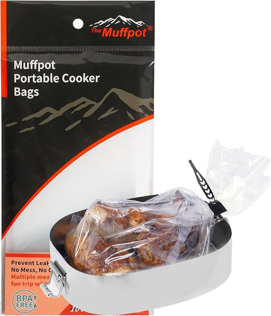 Portable Cooker Bags 7"X 10.5". Compatible with All Exhaust Food Warmer.Heat resistant, food- grade, BPA free. Also Suitable for Electric Lunch Food Heater (10 bags/pk)