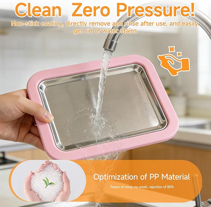 2026 Rolled Ice Cream Maker - 3-Minute Portable Ice Cream Machine with Stainless Steel Freeze Tray & 2 Scrapers, No Electricity Needed, Perfect for Family and Party Desserts (Pink)