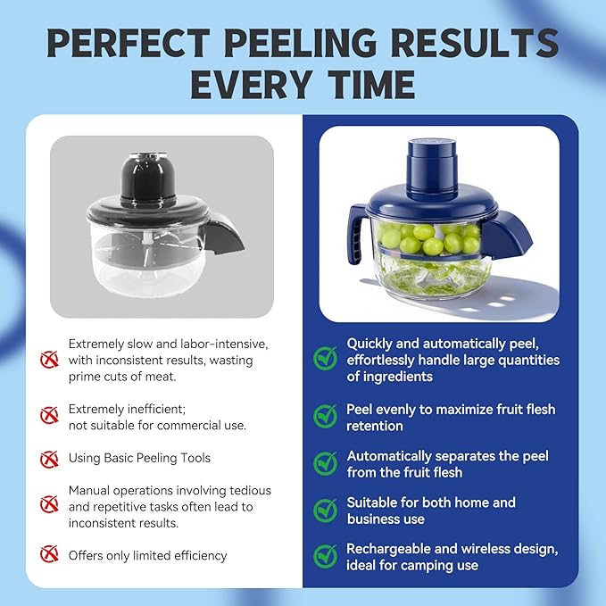 Grape Peeling Machine Electric Peeler Suitable for small fruits like tomatoes Rechargeable Portable Peeling Tool, ideal for home kitchens and makes a great gift.