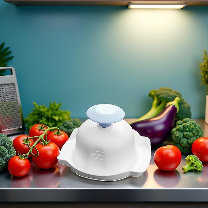 1Pc Blue Food Safety Holder for Mandolin Slicer or Grater, Food Slicer Cutter Finger Guard for Mandoline Slicer Grater,Finger Anti-Cut Protectors for Vegetable GraterCutting, Mandolines and Slicers
