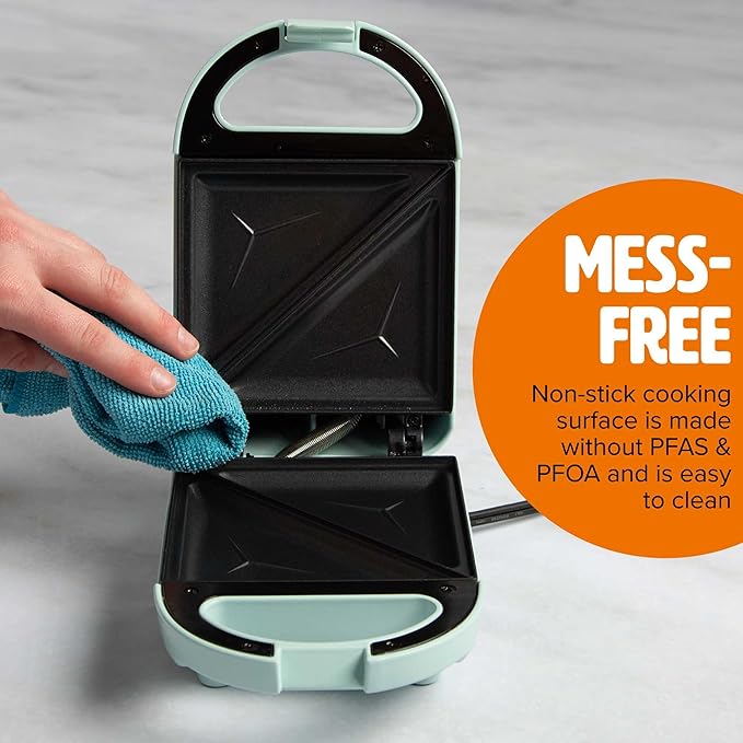 Tasty Mini Sandwich Maker,Makes Sandwiches,Paninis,Grilled Cheese,Desserts,Quick Results,Easy Cleanup,600W,Aqua,(Pack of 6)