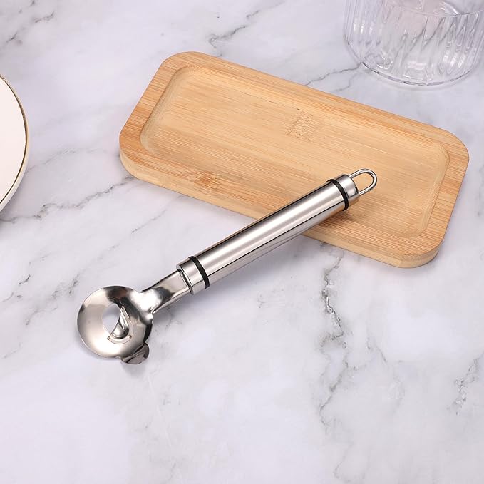 Cactus Peeler Tool, 7.48x1.89in Spoon Cactus Peeler Cactus Peeling Knife Sliced Noodle Cutting Knife with Hole with Long Handle for Kitchen Cooking Cactus Noodle