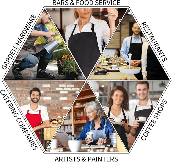 Apron with Pockets Aprons for Women Men Kitchen Chef Apron for Cooking Gardening Server Waitress Painting