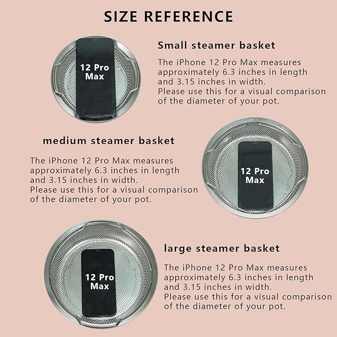 Stainless Steel Steamer Basket - Pot Insert for Vegetable, Dumpling, Fruits, Multi-Purpose Mesh Strainer for Cooking