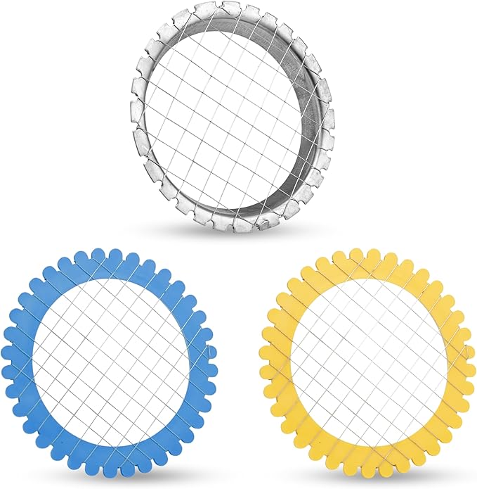 Egg Dicer for Hard Boiled Eggs, Set of 3 - Manual Egg Salad Chopper Grid - Potato, Carrot & Egg Cutter Metal & Plastic - Wire Grid for Salads, Appetizers and Sandwiches