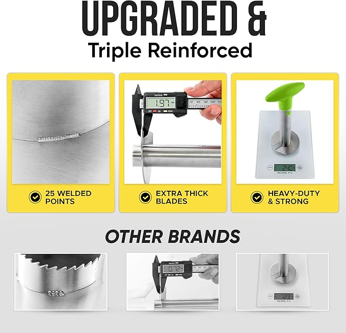 Zulay Kitchen Pineapple Corer and Slicer with Triple Reinforced Stainless Steel with Thicker Blade - Easy-to-Use Pineapple Corer & Pineapple Cutter Tool for Easy Core Removal - Bright Green