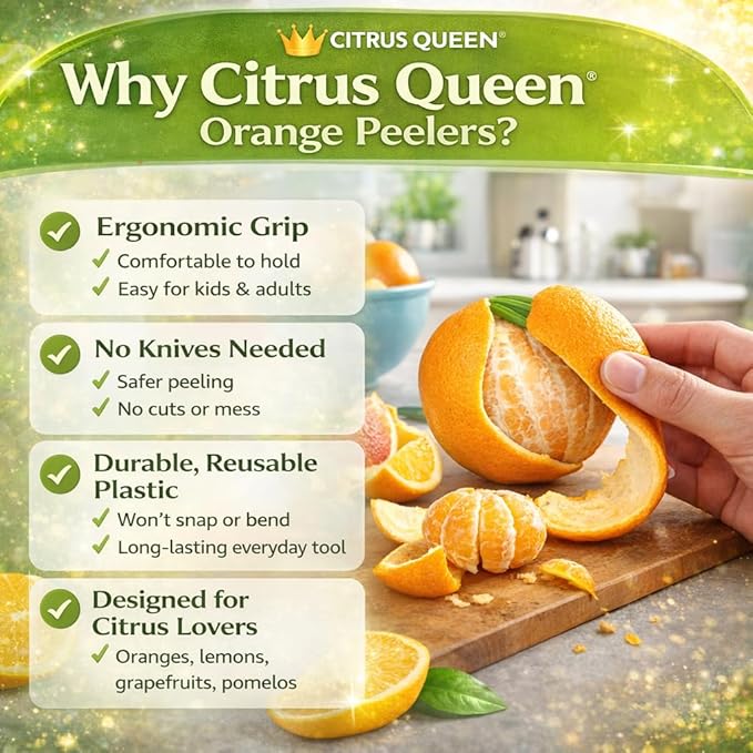Citrus Queen Green Orange Citrus Peeler 2-Pack - Mixed Color Starter Set for Cocktails & Kitchen Use