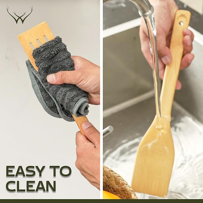 Nightmare Wooden Spoons for Cooking Before Christmas Gifts - Wooden Utensil Set with Spatulas & Spoons, Heat-Resistant, Eco-Friendly Kitchen Utensils for Non-Stick Cookware