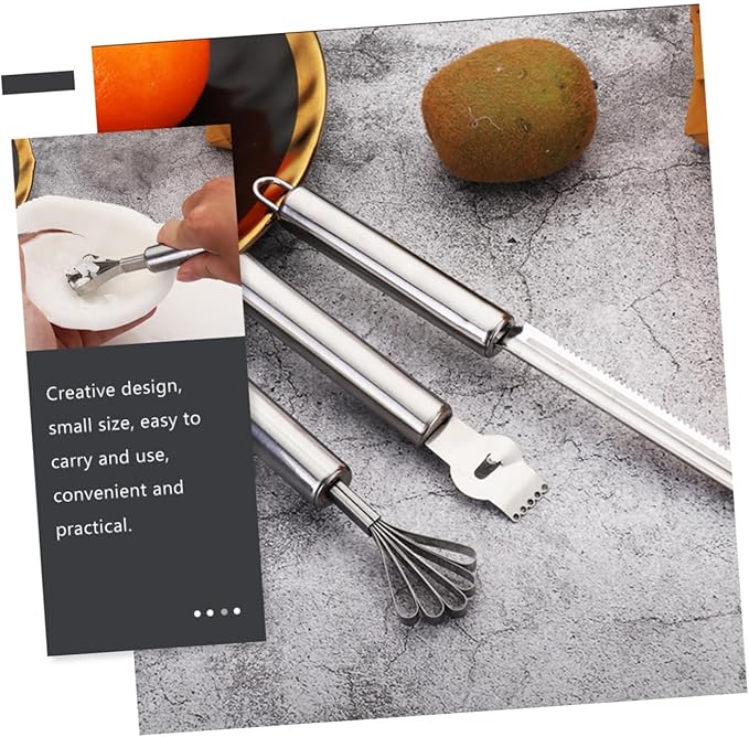 3pcs Lemon Zester Grater Multifunctional Fruit Peeler Steel Kitchen Tool for Cocktails