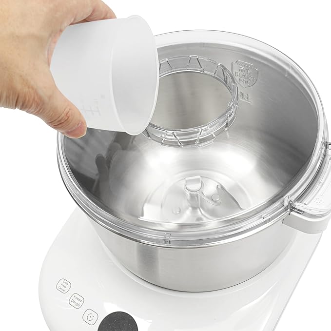 5L/169.09Oz Electric Dough Maker, 200W Household Dough Mixer Machine Complete Kit,170Rpm 304 Stainless Steel Commercial Tabletop Stand Mixers w/Measuring Cup, Measuring Spoon (White)