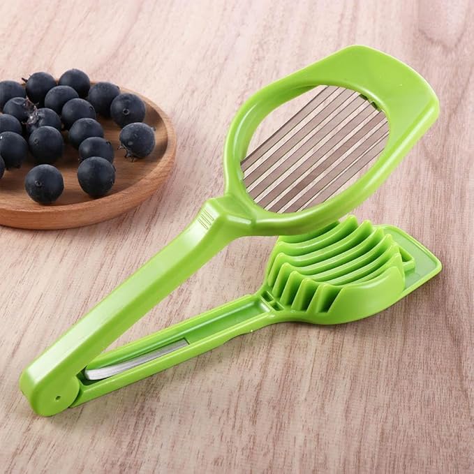 2pcs Stainless Steel Egg Slicer Fruit Cutter,Handheld Mushroom Kiwi Divider Egg Split Device,Strawberry Cheese Cutter Multifunction Slicing Mould