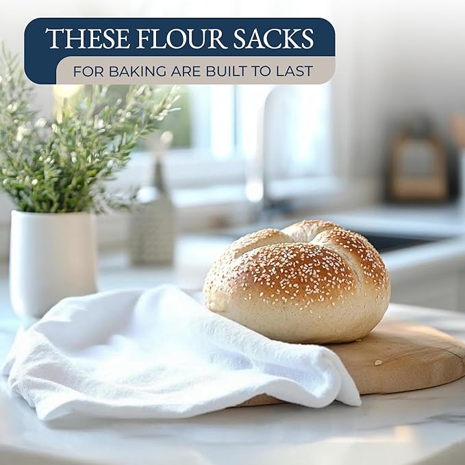 LANE LINEN Flour Sack Dish Towels Set - 20 Pc Kitchen Towel Set with Pot Holders and Oven Mitts,100% Cotton Kitchen Towels, Absorbent Dish Towels: Indigo