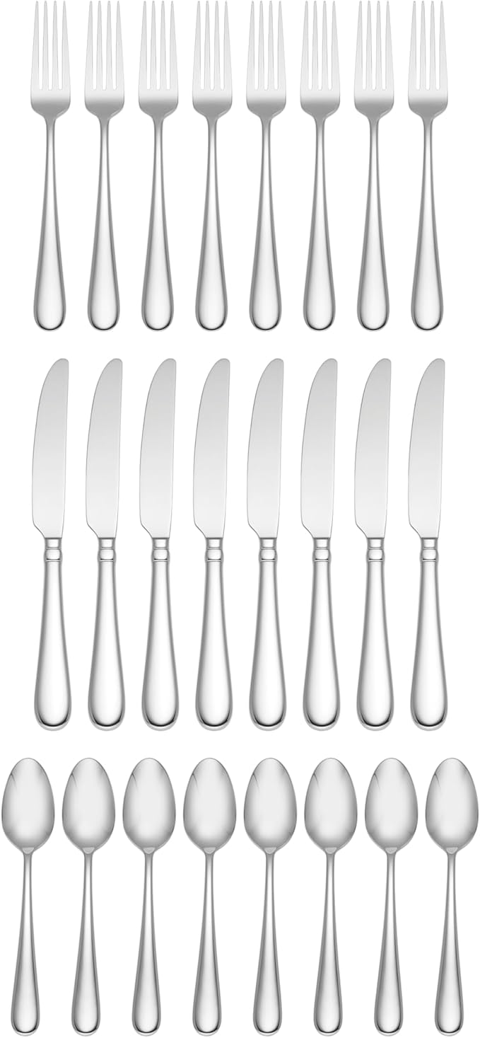 Lenox 899225 Studio 1414 Mirror 24-Piece Flatware Set, Service For 8