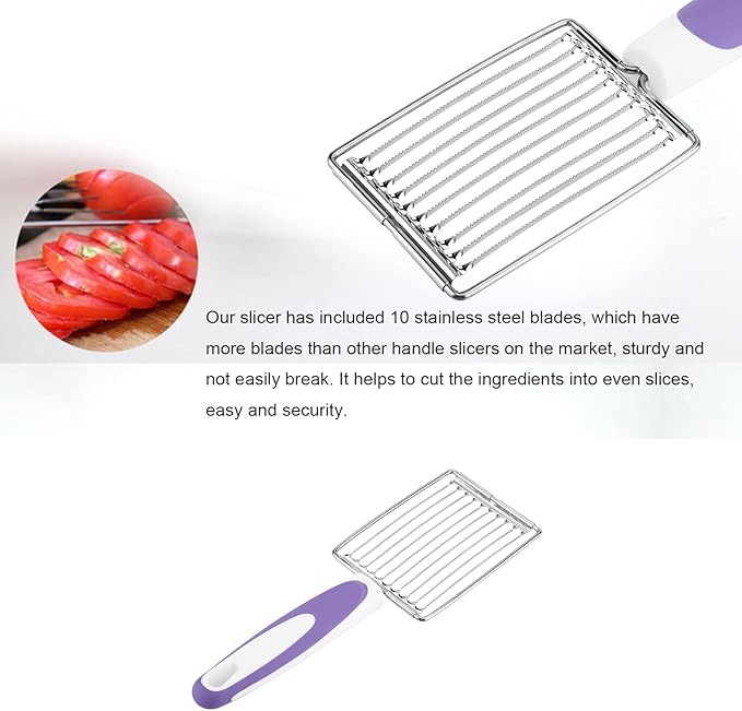 ASHATA Luncheon Meat Cutter, Cheese & Potato Slicer, Stainless Cutter with Handle for Egg Ham Fruit Tomato, Cutting Evenly Thick , Food Cutting Tool for Kitchen ()